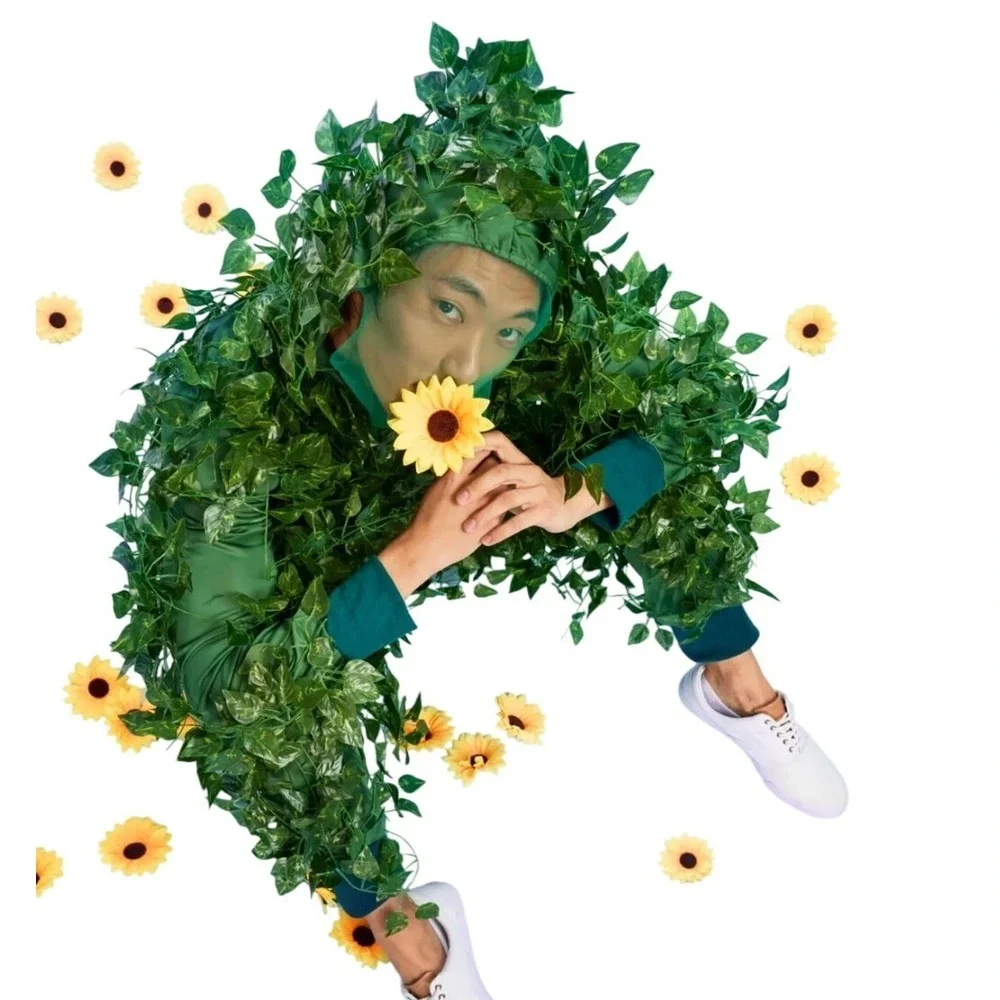 Tipsy Elves Mens Bush Costume Green Ivy Leaf Jumpsuit Halloween Large-New - Picture 6 of 7